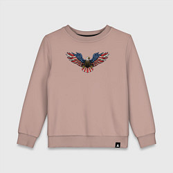 Свитшот хлопковый детский USA eagle, цвет: пыльно-розовый