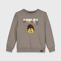 Свитшот хлопковый детский Roblox pixel - роблокс пиксель видеоигра для детей, цвет: утренний латте