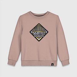 Свитшот хлопковый детский Seattle Washington, цвет: пыльно-розовый