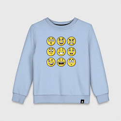 Свитшот хлопковый детский Smiles 3x3, цвет: мягкое небо