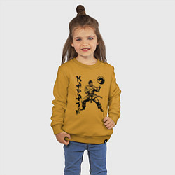 Свитшот хлопковый детский Karate fighter, цвет: горчичный — фото 2