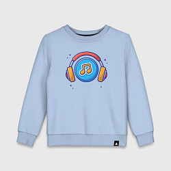 Свитшот хлопковый детский Music vibe, цвет: мягкое небо