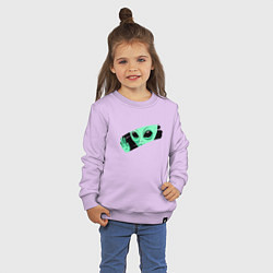 Свитшот хлопковый детский Взгляд инопланетянина через стекло, цвет: лаванда — фото 2