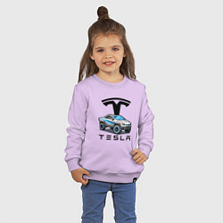 Свитшот хлопковый детский Tesla сybertruck Elon Musk, цвет: лаванда — фото 2