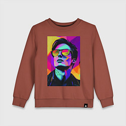 Свитшот хлопковый детский Портрет Дурова pop art, цвет: кирпичный