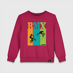 Свитшот хлопковый детский BMX велосипед, цвет: маджента