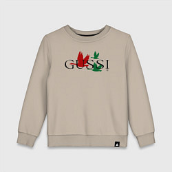 Свитшот хлопковый детский Гусси - гуси летят, цвет: миндальный