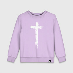 Свитшот хлопковый детский Стильный крест, цвет: лаванда