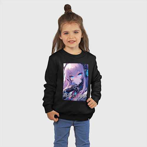 Детский свитшот Marin Kitagawa cyberpunk - collaboration / Черный – фото 3