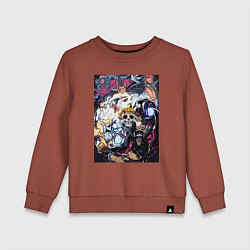 Свитшот хлопковый детский Ван-Пис Йонко пираты, цвет: кирпичный