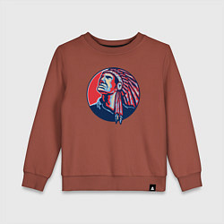 Свитшот хлопковый детский Гордый апачи, цвет: кирпичный