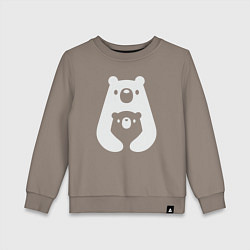 Свитшот хлопковый детский Обнимашки-мишки, цвет: утренний латте