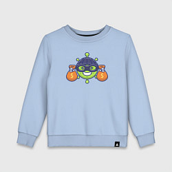 Свитшот хлопковый детский Вирус грабитель, цвет: мягкое небо