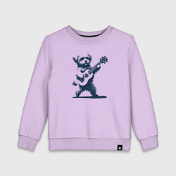 Свитшот хлопковый детский Мальтипу с гитарой укулеле, цвет: лаванда