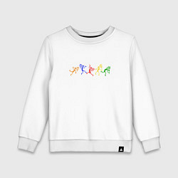 Свитшот хлопковый детский Наскальные танцы, цвет: белый