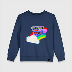 Свитшот хлопковый детский Rainbow Vibes, цвет: тёмно-синий