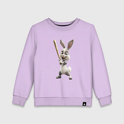 Свитшот хлопковый детский Заяц спортивный, цвет: лаванда