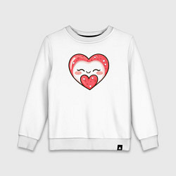 Свитшот хлопковый детский Маршмеллоу сердечко, цвет: белый