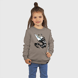 Свитшот хлопковый детский Космический бумажный самолётик, цвет: утренний латте — фото 2