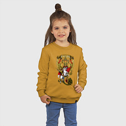 Свитшот хлопковый детский Георгий Победоносец и герб России, цвет: горчичный — фото 2