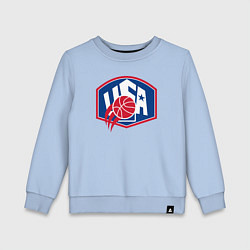 Свитшот хлопковый детский Баскетбол США, цвет: мягкое небо