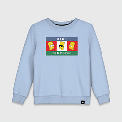 Свитшот хлопковый детский Bart Simpson дикая голова, цвет: мягкое небо