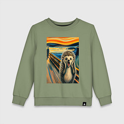 Детский свитшот Ёжик кричит на картине Эдварда Мунка - мем искусст