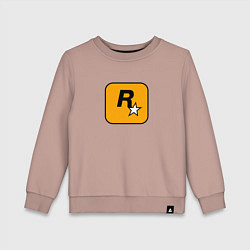 Свитшот хлопковый детский Rockstar logo, цвет: пыльно-розовый