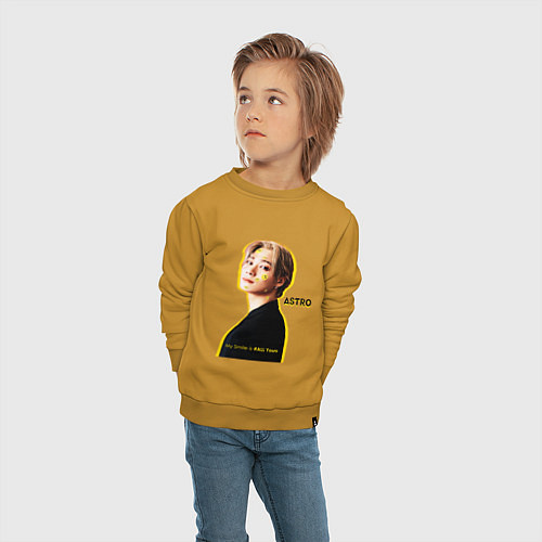 Детский свитшот Улыбка astro / Горчичный – фото 4