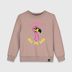 Свитшот хлопковый детский Flamingo all the way, цвет: пыльно-розовый