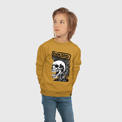 Детский свитшот The exploited skull / Горчичный – фото 4