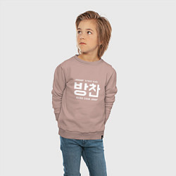 Свитшот хлопковый детский Банчан stray kids, цвет: пыльно-розовый — фото 2
