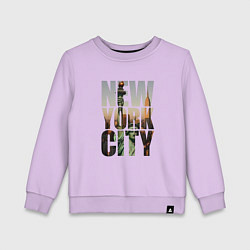 Свитшот хлопковый детский New York city big room, цвет: лаванда