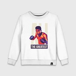 Свитшот хлопковый детский Величайший Али, цвет: белый
