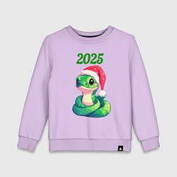 Свитшот хлопковый детский Зеленая змейка 2025 год, цвет: лаванда