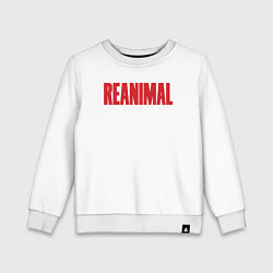 Свитшот хлопковый детский Reanimal logo, цвет: белый
