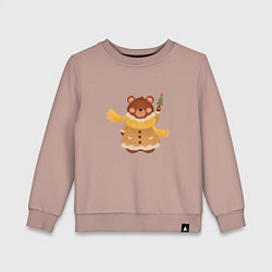 Свитшот хлопковый детский Маленький медведик, цвет: пыльно-розовый
