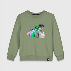 Свитшот хлопковый детский Pop art товарищ Сталин, цвет: авокадо