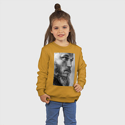 Свитшот хлопковый детский Рагнар: воин севера, цвет: горчичный — фото 2