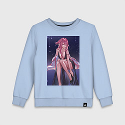 Свитшот хлопковый детский Геншин Яэ Мико, цвет: мягкое небо