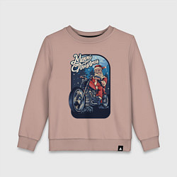 Свитшот хлопковый детский Santa Biker, цвет: пыльно-розовый