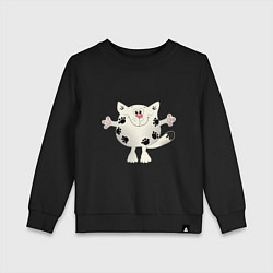 Свитшот хлопковый детский Кот в лапах, цвет: черный