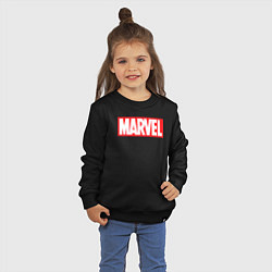 Свитшот хлопковый детский Marvel logo, цвет: черный — фото 2
