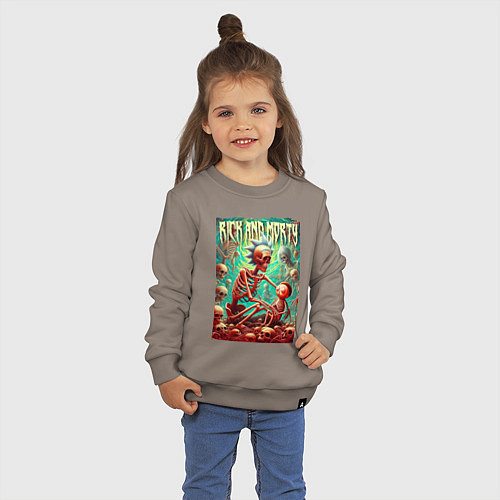 Детский свитшот Rick and Morty in the hell / Утренний латте – фото 3