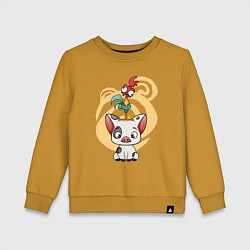 Свитшот хлопковый детский Пуа и Хей-Хей Моана, цвет: горчичный