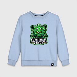 Свитшот хлопковый детский Corona virus, цвет: мягкое небо