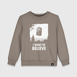 Свитшот хлопковый детский Tardis believe, цвет: утренний латте