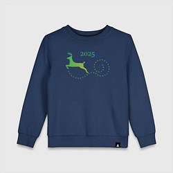 Свитшот хлопковый детский Новогодний олень 2025 года, цвет: тёмно-синий