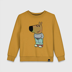 Свитшот хлопковый детский Чиловый парень, цвет: горчичный