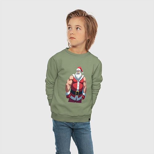 Детский свитшот Дед мороз спортик / Авокадо – фото 4